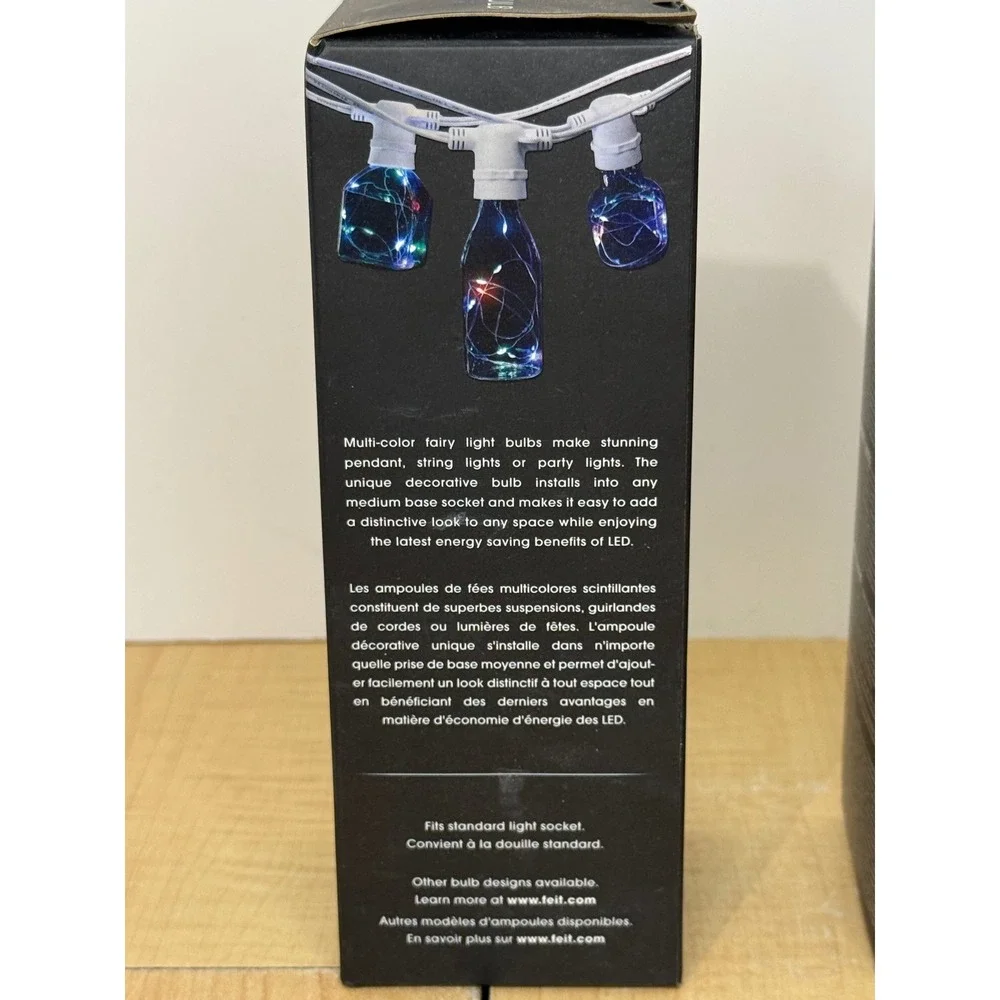 Feit Electric LED Fairy Bulb Color Changing Light 1.5W Medium Base 2 Pack